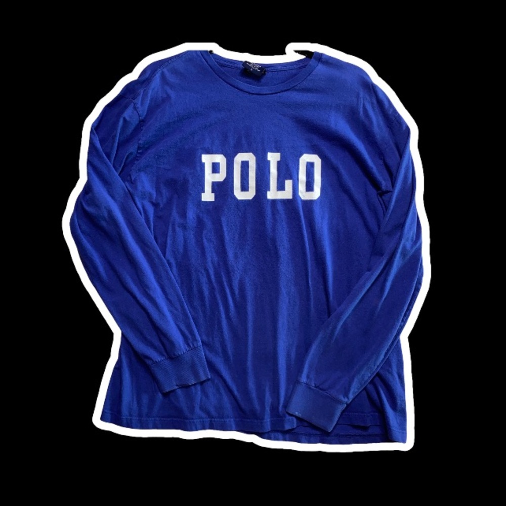 Vintage Polo Sport Spell Out Long Sleeve Tee Large